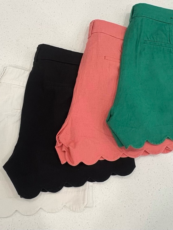 J. Crew Pants - Set of 4 J. Crew Linen Scallop Hem Shorts Coral, Green, Black, White Size 10